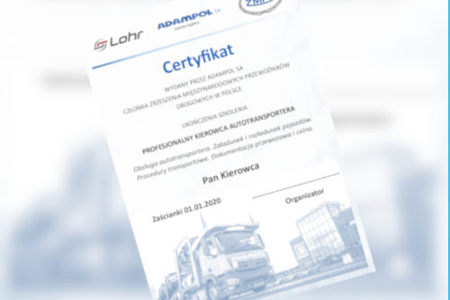 certyfikat kierowca autotransportera